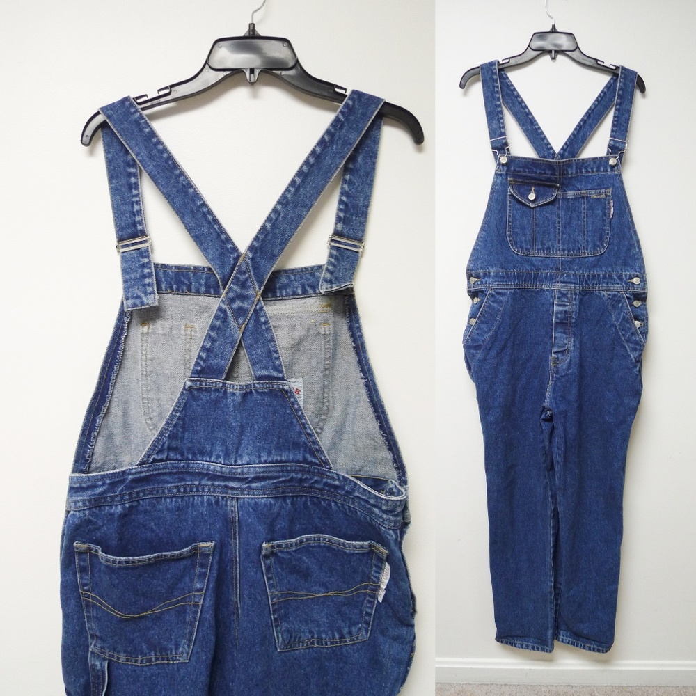 VTG 80s 90s Network Garment indigo denim overalls